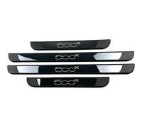 EAGLEG Car Door Sill Protector for FI-at 500X 4PCS Scuff Plate Stainless Steel Stickers Accessories,Black