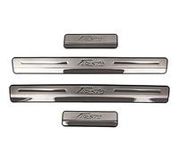 EAGLEG Car Door Sill Protector for Fo-rd Fiesta 2009-2019 4PCS Scuff Plate Stainless Steel Stickers Accessories,Silver