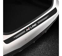 EAGLEG Car Rear Bumper Protector Strips, 90cm Trunk Door Sill Edge Carbon Fiber Anti-Scratch Sticker Body Styling Accessories for Hyun-dai N Line,Black
