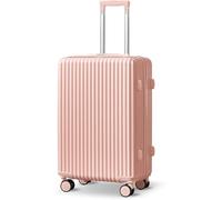 Eagleize Carry on Luggage Airline Approved, Lightweight Rolling Suitcase, Dry Wet Separation Pocket, PC Hardshell Luggage with Spinner Wheels & TSA Lock for Business Travel, Pink, 20-Inch
