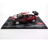 Eaglemoss 1/43 Ixo CITROEN C3 WRC 2017 Lefebvre Red Realistic Car Model in Base Mount, Polished Finish, Includes Base and Acrylic Showcase Box