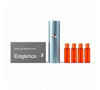 EAGLENOS Smart Electric Oral Spray, Portable Electric Breath Spray & Rechargeable Mouth Spray with 4 Pods (2 Flavors: Lychee & Cucumber), Instant Fresh Breath in 3s, Alcohol& Sugar Free (Blue)