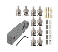 Eagles - 10 x BNC Male crimp connectors for coaxial RG59 CCTV camera cable + 1 x rotational coaxial cable stripper for RG58, RG59, RG6