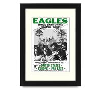 Eagles Band Signed Poster Print - Hotel California Classic Rock Fan Gift - Limited Edition Memorabilia Wall Art - 70s Music Collectible (A3 Framed with Mount)