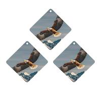 Eagles Car Air Freshener, 3 Pcs Rhombus Hanging Air Freshener Cards, Long Lasting Fragrance Scented Cards for Car, Home, Office Black-style