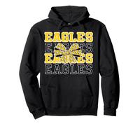 Eagles Coquette Bow School Spirit Yellow Eagle Pride Team Pullover Hoodie