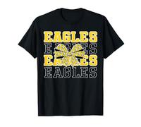 Eagles Coquette Bow School Spirit Yellow Eagle Pride Team T-Shirt