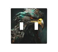 Eagles Double Gang Toggle Light Cover Wall Plate Switch Decor Standard Size - 11.4x11.4cm