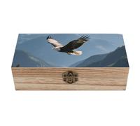 Eagles Fly in The Valley Wooden Box with Hinged Lid Handmade Wedding Keepsake Boxes Decorative Wooden Storage Boxes Large Wood Memory Box for Crafts Jewelry Photo, Bridal Shower Gifts