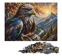 Eagles Glory Stained Glass Jigsaw Puzzle for Adults | Fresh-start puzzle gift: hands-on indoor leisure on quiet evenings.