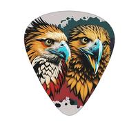 Eagles Head Pattern Print Guitar Picks Ukulele Bass Electric Acoustic Guitars Gift For Guitar Players Thin Medium Heavy Triangle 12 Pack(0.46/0.71/0.96 Mm)