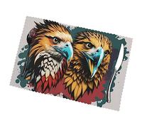 Eagles Head Pattern Print Heat-Resistant Placemats Set of 6,Kitchen Restaurant Washable and Non Slip Tableware Mat 12x18 in