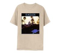 Eagles Hotel California Adult Natural Short Sleeve T Shirt Classic Rock Music Vintage Style Graphic Tees, Natural, Large