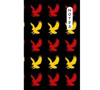 Eagles in German Flag Colors Design Notebook: Black Background with Yellow and Red