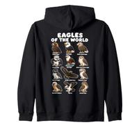 Eagles Of The World Bird Chart Golden Bald Harpy Raptor Zip Hoodie