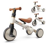 EagleStone 3-in-1 Toddler Bike, Kids Balance Bike & Ride-On Tricycle for 18 Months to 4 Years, Outdoor and Indoor Gift Bike for 1-3 Year Old, Birthday Present Toy for Boys & Girls, White