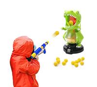 EagleStone Dinosaur Shooting Toys for Kids, Target Game with Air Pump Gun, LCD Score, Sound, 24 Foam Balls - Birthday Party Gift for Boys & Girls, Electronic Toy for Toddlers