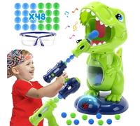 EagleStone Movable Dinosaur Shooting Toys for Kids,Electronic Target Shooting Games with 2 Pump Gun,48 Balls Party Favor Toys with Score Record, LED & Sound, Dino Toys Gift for Boys and Girls