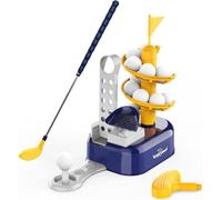 EagleStone Toddler Golf Set with Foot Pedal Launcher, Kids Golf Toy for Ages 3-8, Includes Adjustable Golf Club, 15 Balls & Golf Cart, Indoor&Outdoor Sports Gift for Boys and Girls