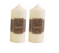 EagleWiz 2pcs/Set of Church Pillar Candles White Approximately 50 Hours Burn time Each 15cm Tall