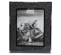 EAGLEWIZ BLACK GLITTER Picture Frame BLING GLASS PHOTO FRAME Silver Photo Frame 8" x 6" (20cm x 15cm)