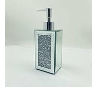 EagleWiz Crushed Jewel mirror Diamond Silver mirrored glass soap dispenser Crystal Hand Cream Pump