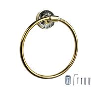 EagleWiz Crystal Towel Ring Golden and Gold Diamante Towel Holder Excellent Finish Wall holder Bathroom Accessory with General Wall Fittings (Gold)