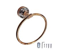 EagleWiz Crystal Towel Ring Golden and Rose Gold Diamante Towel Holder Excellent Finish Wall holder Bathroom Accessory with General Wall Fittings (RoseGold)