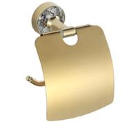 EagleWiz Gold Crystal Toilet Tissue Paper Roll Holder Excellent Golden Finish Wall holder With General Wall Fittings Bathroom Accessory (GoldMain)