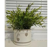 Eaglewiz Heart Print White Planter Pot with Grey Hearts idea for Indoor plants available in two sizes (13cm)