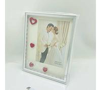 EagleWiz LED Love Heart Photo Frames Picture Glass Photograph USB Table top Free Standing Personalised Gifts for Wife Husband Couple Love Photo Frame Size 7 x 5 inches