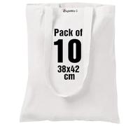 EagleWiz Natural Cotton Canvas Tote bag,10 pack 15 X 16 inch reusable grocery bags, 5 oz cotton canvas tote, eco friendly super strong washable great choice for promotion branding and gift