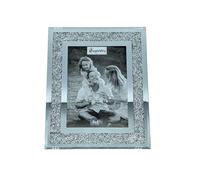Eaglewiz Silver Crushed Jewel Mirror Glass Photo Frame Diamand Crystal Picture Frame Wedding Family Photo Frame 8x6 photo frame (20cm x 15cm)