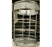 EagleWiz Silver Sparkle Utensil Drainer Diamante - Featuring a Shining Chrome Frame