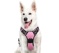 Eagloo Dog Harness Large Dog, No Pull Harness with Front Back Clips, Adjustable Pet Walking Vest, Soft Padded Pet Vest, Reflective No-Choke Breathable with Easy Control Handle, Pink, XL