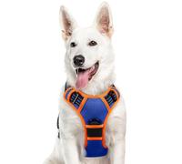 Eagloo Dog Harness Large Dog, No Pull Harness with Front Back Clips, Adjustable Pet Walking Vest, Soft Padded Pet Vest, Reflective No-Choke Breathable with Easy Control Handle, Blue & Orange, XL