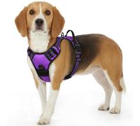 Eagloo Dog Harness Small Dog, Adjustable Soft Padded Pet Vest, Front Clip No Pull Pet Walking Harness, Reflective No-Choke Breathable Puppy Vest with Easy Control Handle, Purple, S