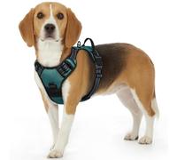 Eagloo Dog Harness Small Dog, Adjustable Soft Padded Pet Vest, Front Clip No Pull Pet Walking Harness, Reflective No-Choke Breathable Puppy Vest with Easy Control Handle, Dark Green, S