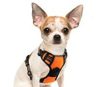 Eagloo Small Dog Harness - No Pull, Adjustable Front Clip Vest with Soft Padded Reflective Breathable Design, Easy Control Handle - Orange