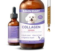 Eagou Diary Collagen for Dogs - Liquid Dog Collagen Drops with Glucosamine, Msm, Biotin, Omega-3, Coconut Oil, Dog Hip Joint & Skin Coat Supplement, Promotes Digestion, Immunity, 60ml