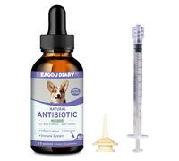 Eagou Diary Natural Antibiotics for Dogs with 1ML syringe feeder - Liquid Antibiotics for Dogs Allergy Relief, Itchy Skin Relief, Herbal Supplements with Vitamins, Echinacea