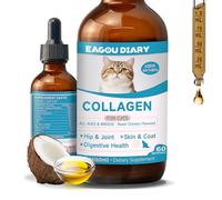 Eagou Diary Senior Collagen for Cats Joint Supplement - MSM, Biotin, Omega-3, Taurine, Glucosamine for Cat, Hip & Joint Supplement for Cats, Digestive & Immunity Support, 60ml Liquid Cat Collagen