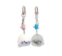 Eagyrosi 2Pcs Plush Seal Keychain -Adorable Tiny Ocean Theme Bag Charm for Women, Schoolbag Pendant, Gift