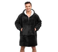 EAHOME Oversized Hoodie Sweatshirt Blanket XXL with Zip, Super Warm Sherpa Giant Hoodie, Wearable Blanket Sweatshirt with Pocket, One Size for Adults Men Women Younger