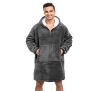 EAHOME Oversized Hoodie Sweatshirt Blanket XXL with Zip, Super Warm Sherpa Giant Hoodie, Wearable Blanket Sweatshirt with Pocket, One Size for Adults Men Women Younger
