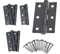 Eai - 3" Internal Door Hinges & Screws G7 Fd30 - 76X50X2mm Square - Black - Pack 3 Pairs