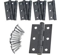 Eai - 3" Internal Door Hinges & Screws G7 Fd30 - 76X50X2mm Square - Black - Pack 4 Pairs