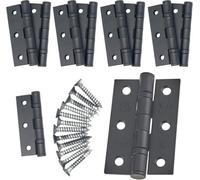 Eai - 3" Internal Door Hinges & Screws G7 Fd30 - 76X50X2mm Square - Black - Pack 5 Pairs