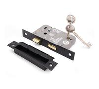 EAI 3 Lever Mortice Sashlock - 61x44mm - Matt Black - Pack of 1
