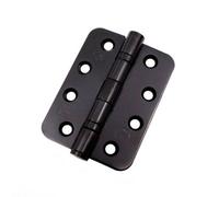 Eai 4" Fire Door Hinges 4" Stainless Steel Grade 13 - 102X76X3mm - Radius - Black - Pair - Including Screws